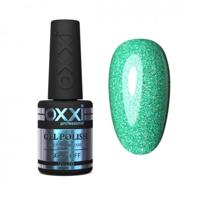 Gel polish OXXI 10 ml 203 (green with fine holographic sequins) Gel polish OXXI 10 ml 203 (green with fine holographic sequins)