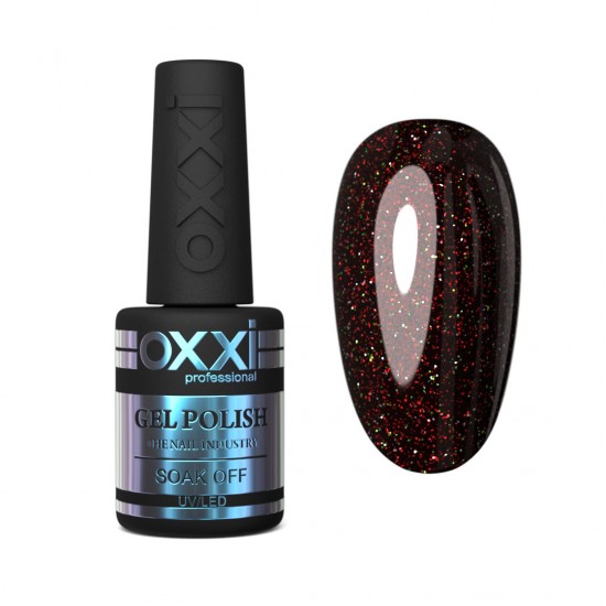 Gel polish OXXI 10 ml 239 (black with red and green microblase)