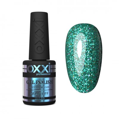 Gel polish Oxxi 10 ml STAR GEL 007 green with sequins
