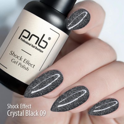  Gel Polish SHOCK EFFECT 09 Crystal Black PNB 8 ml