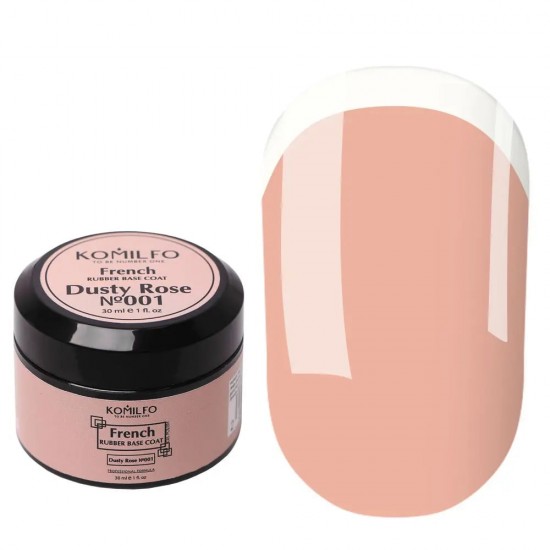 KOMILFO FRENCH RUBBER BASE 001 DUSTY ROSE 30 ml