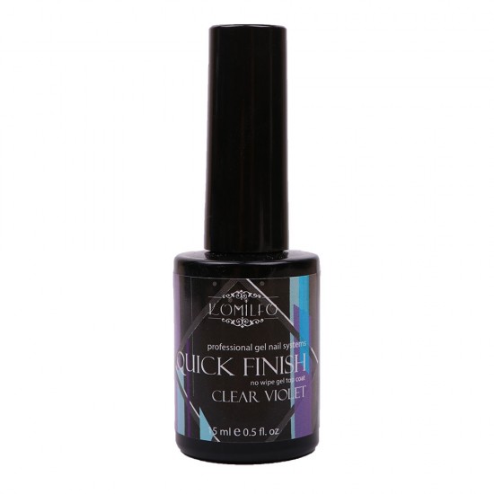 Komilfo Quick Finish No Wipe Gel Top Coat Clear Violet  15 ml