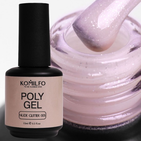 Komilfo PolyGel 005 Nude Glitter 15 ml